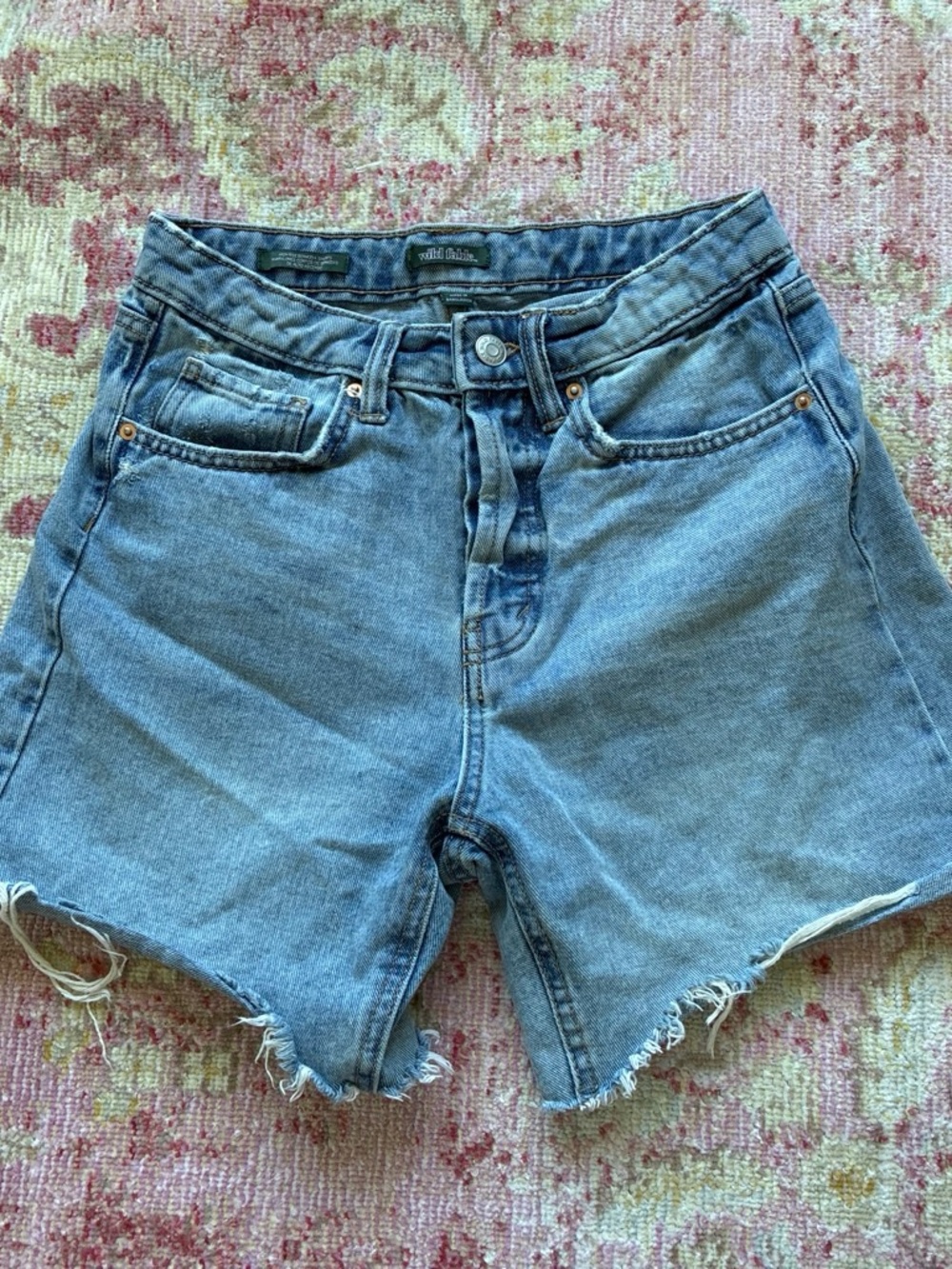 wild fable Light Blue High-Rise Cutoff Denim Shorts